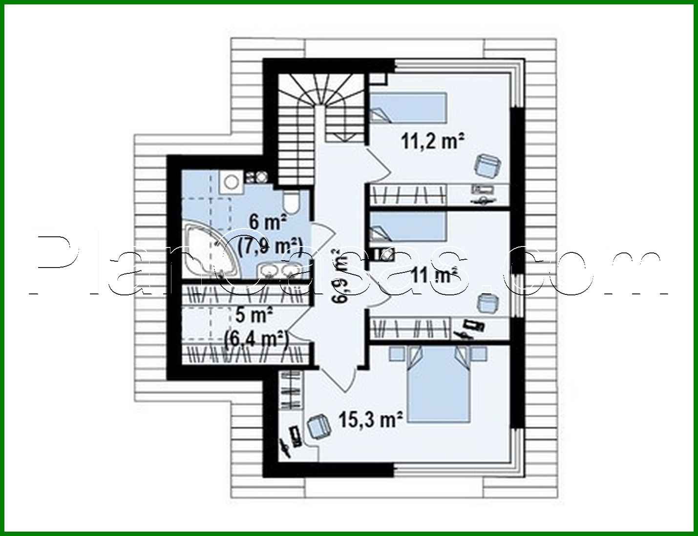 Visualization gallery - Two-story cottage for a narrow plot