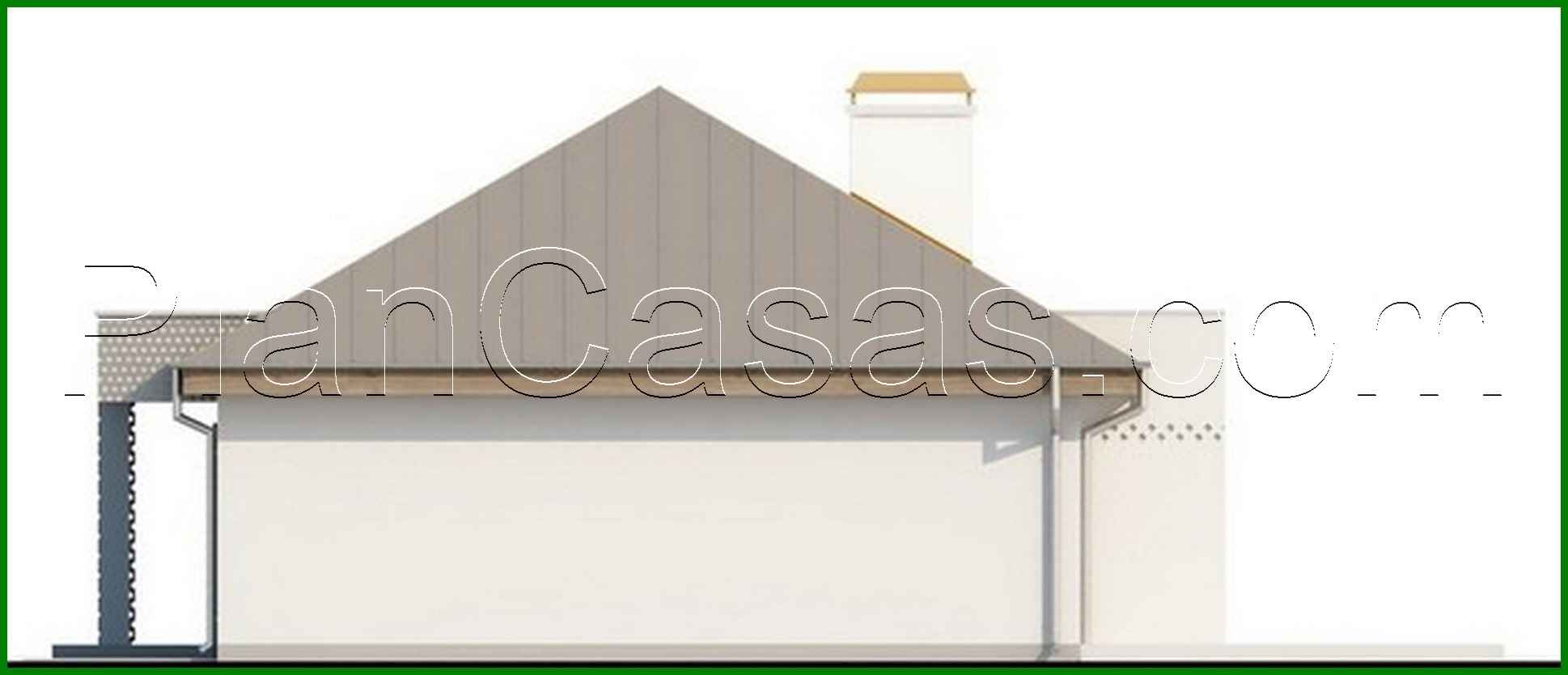 Visualization gallery - Single-storey cottage project with garage, with private area