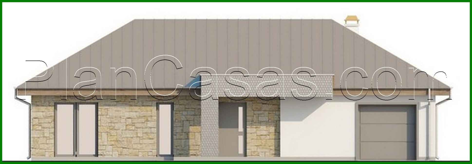 Visualization gallery - Single-storey cottage project with garage, with private area