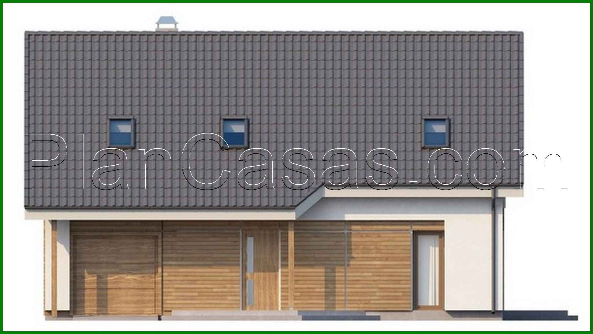 Visualization gallery - Project of a cottage with a garage and a large skylight