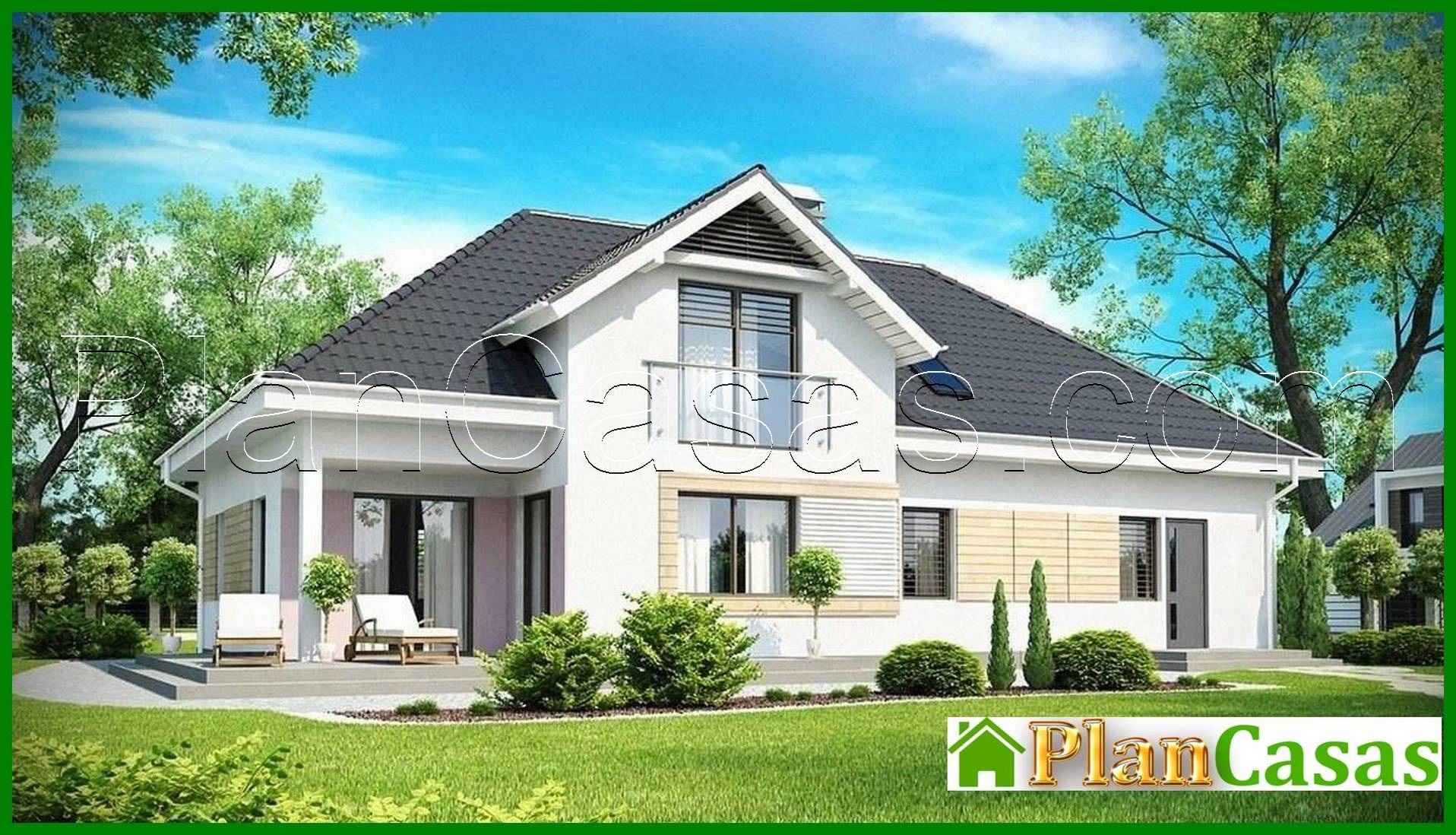 Visualization gallery - Project of a stylish cottage with a garage for two cars