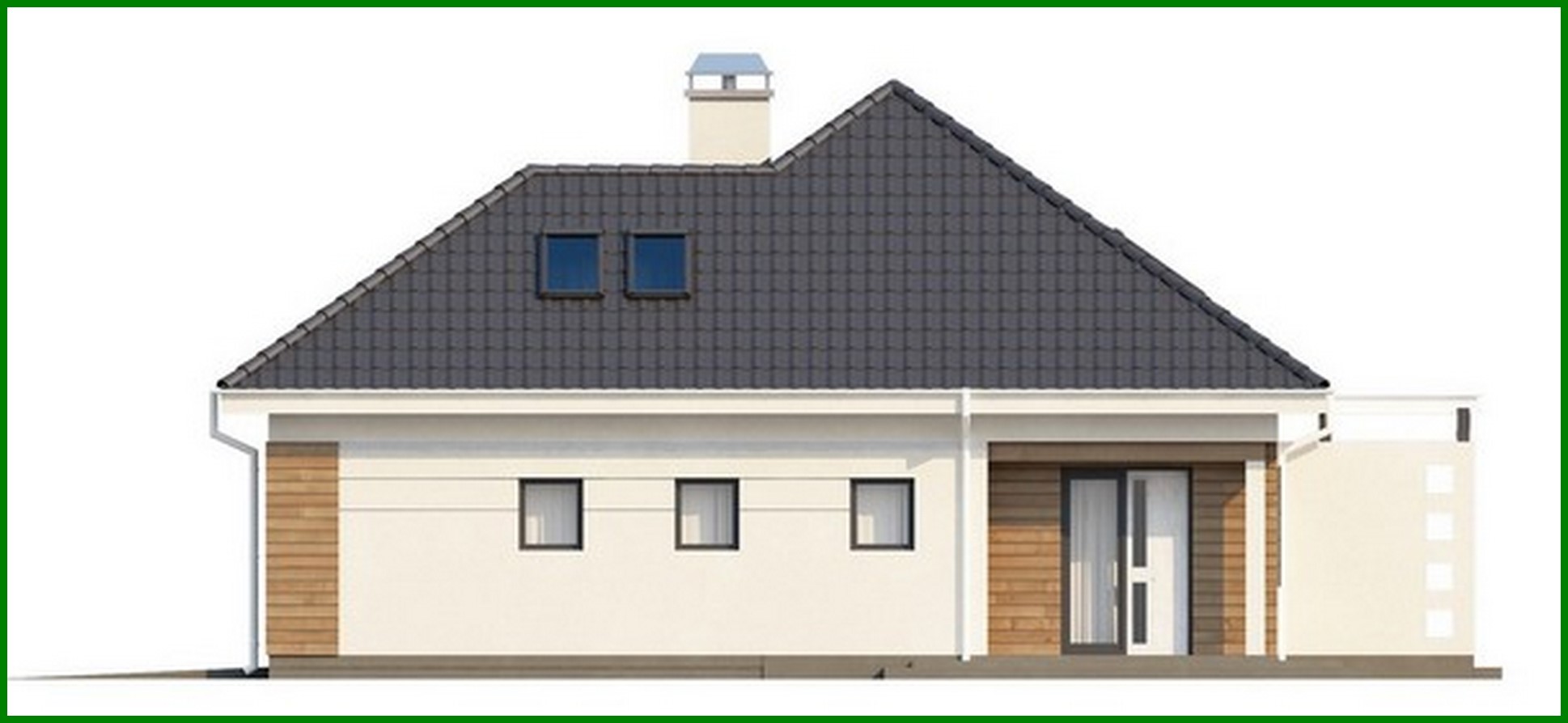 Visualization gallery - Project of a cottage with a garage and an additional night zone