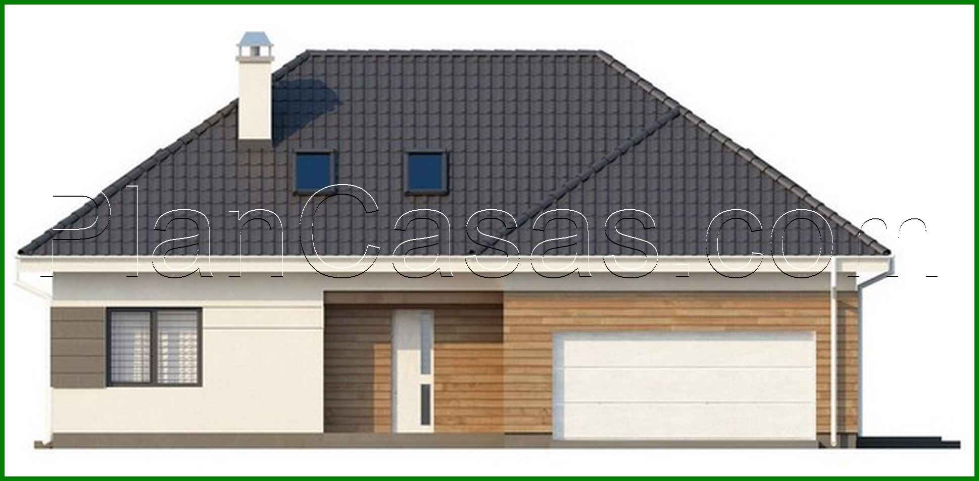 Visualization gallery - Project of a cottage with a garage and an additional night zone