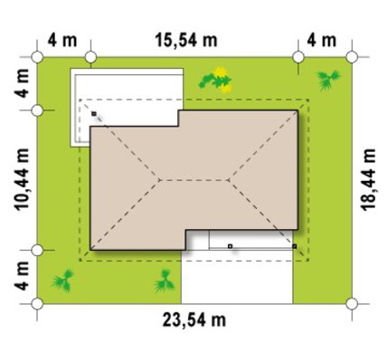 Visualization gallery - The project of a country house with a sloping roof