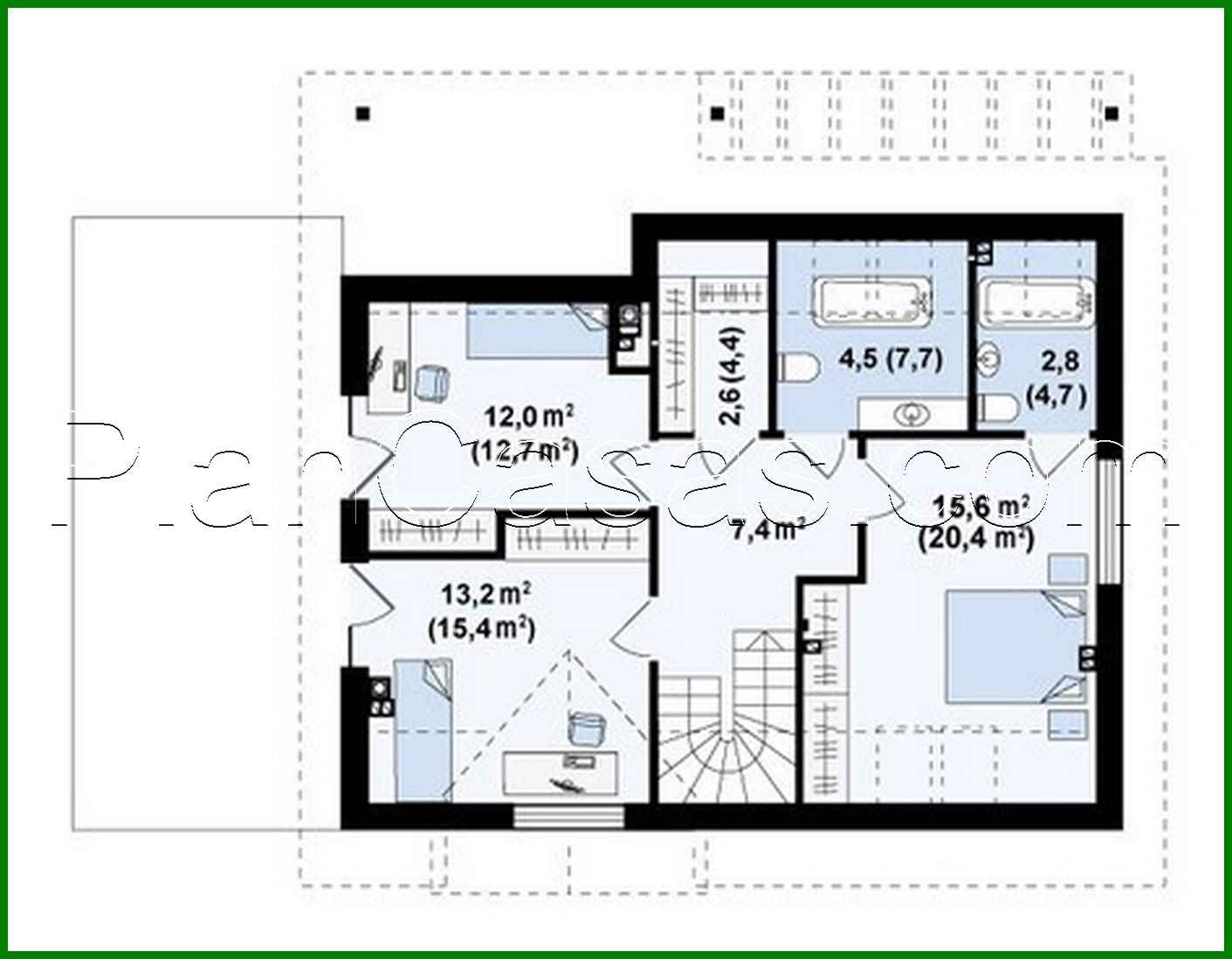 Visualization gallery - Project of a classic house with a terrace above the garage