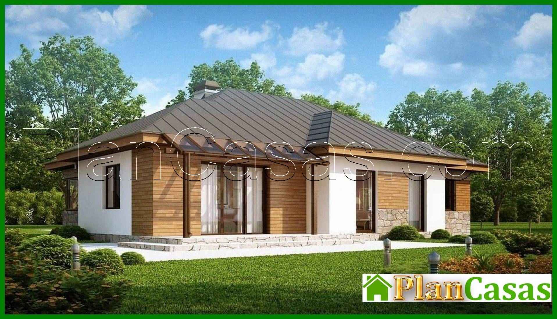 Visualization gallery - One-storey cottage project with a garage for two cars