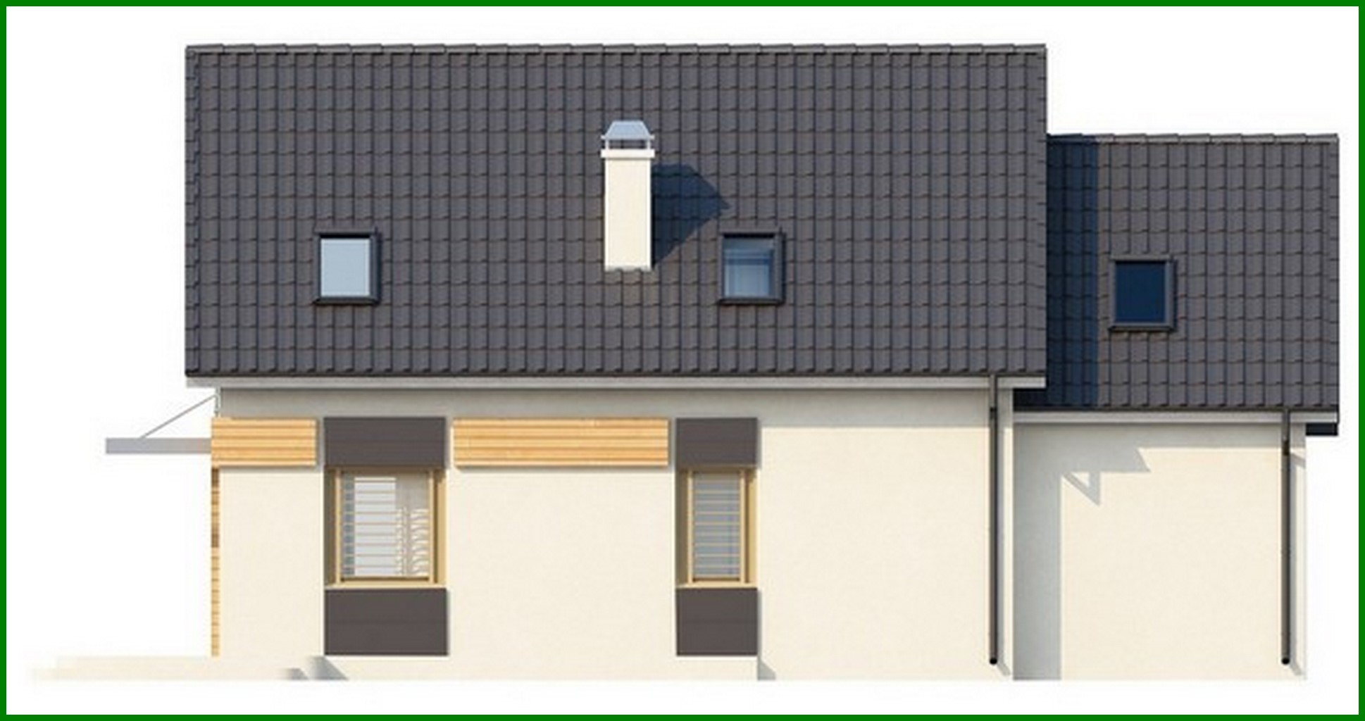 Visualization gallery - The project of a cottage with a garage, for two families