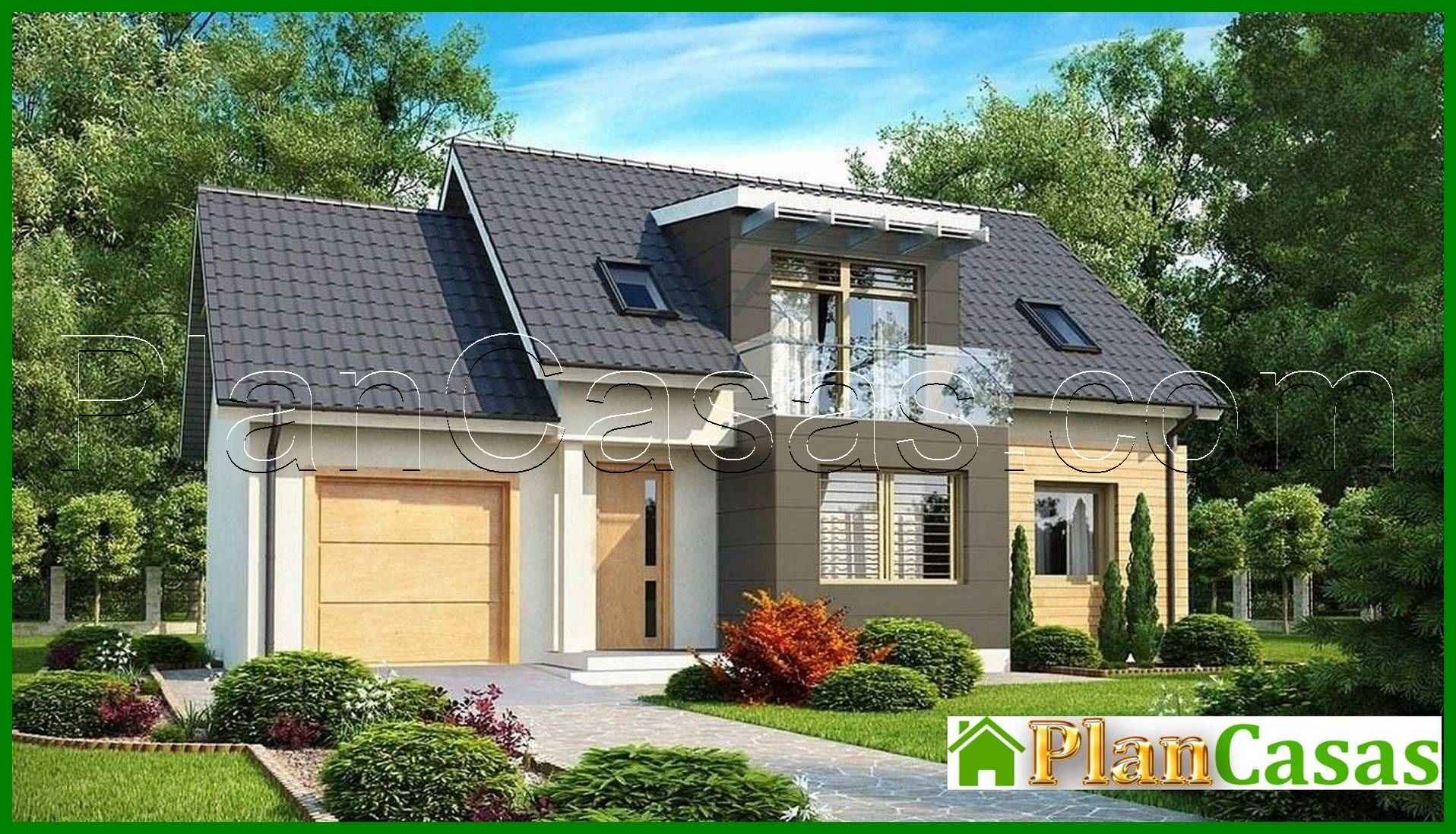 The project of a cottage with a garage, for two families house plan