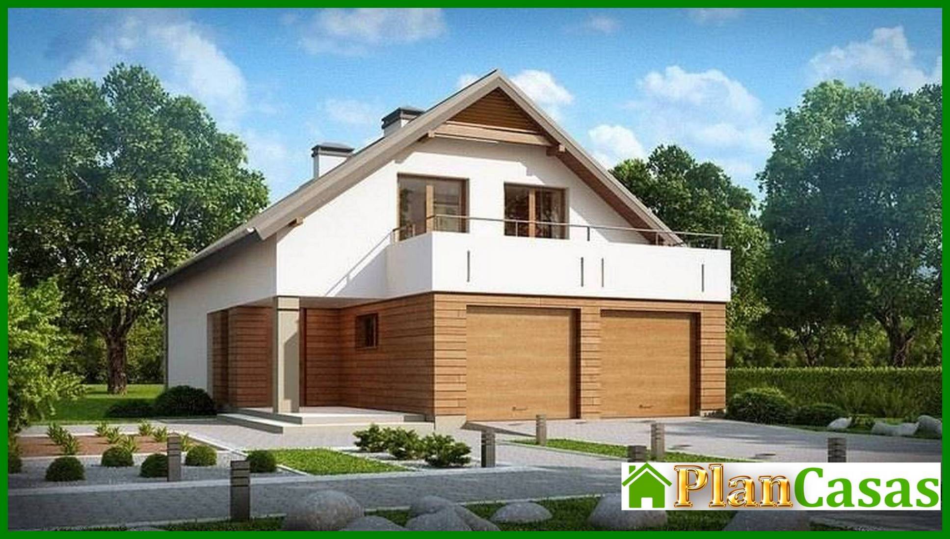 Visualization gallery - House project with a large terrace above the garage