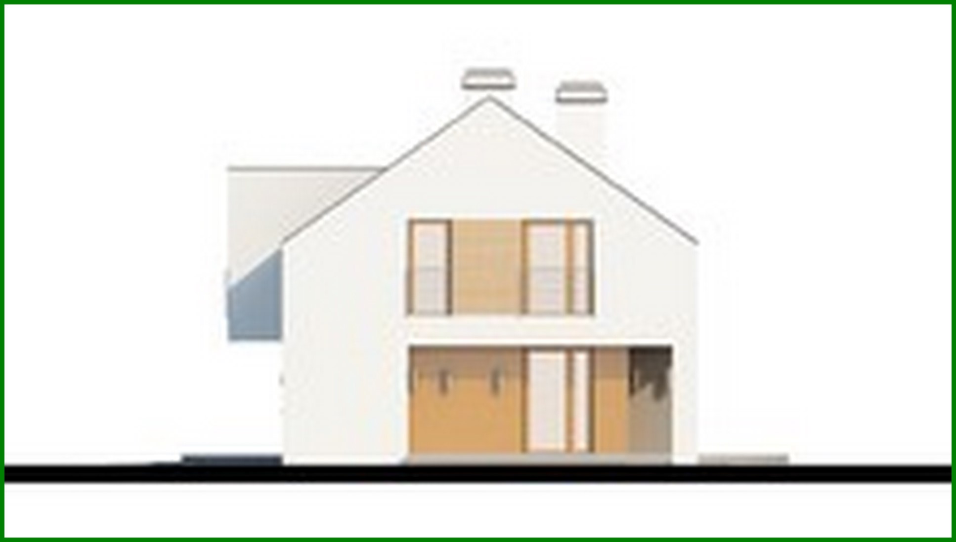 Visualization gallery - The project of a modern bright cottage with a garage and a gable roof