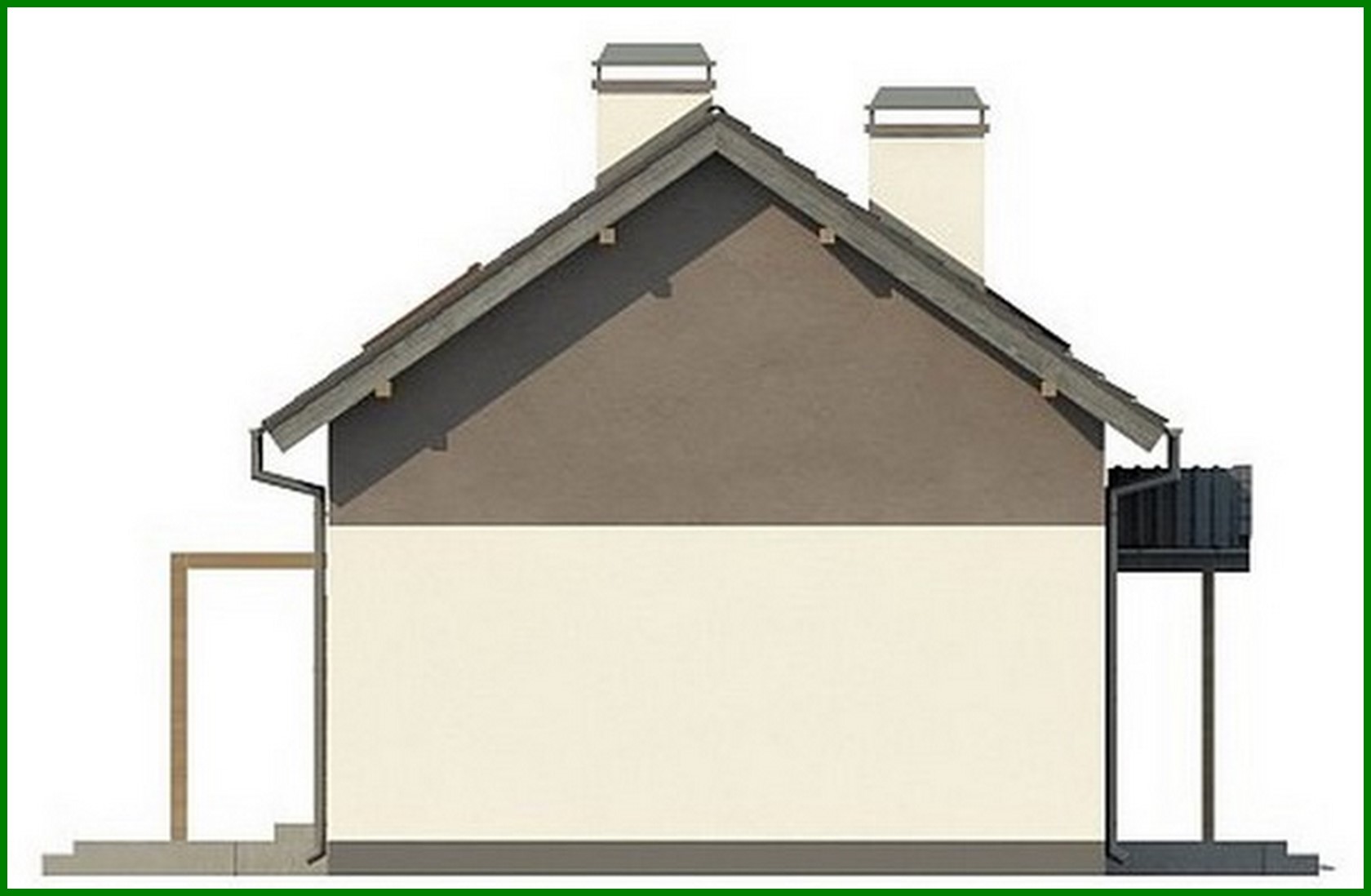 Visualization gallery - The project of a small country house with a corner window in the kitchen