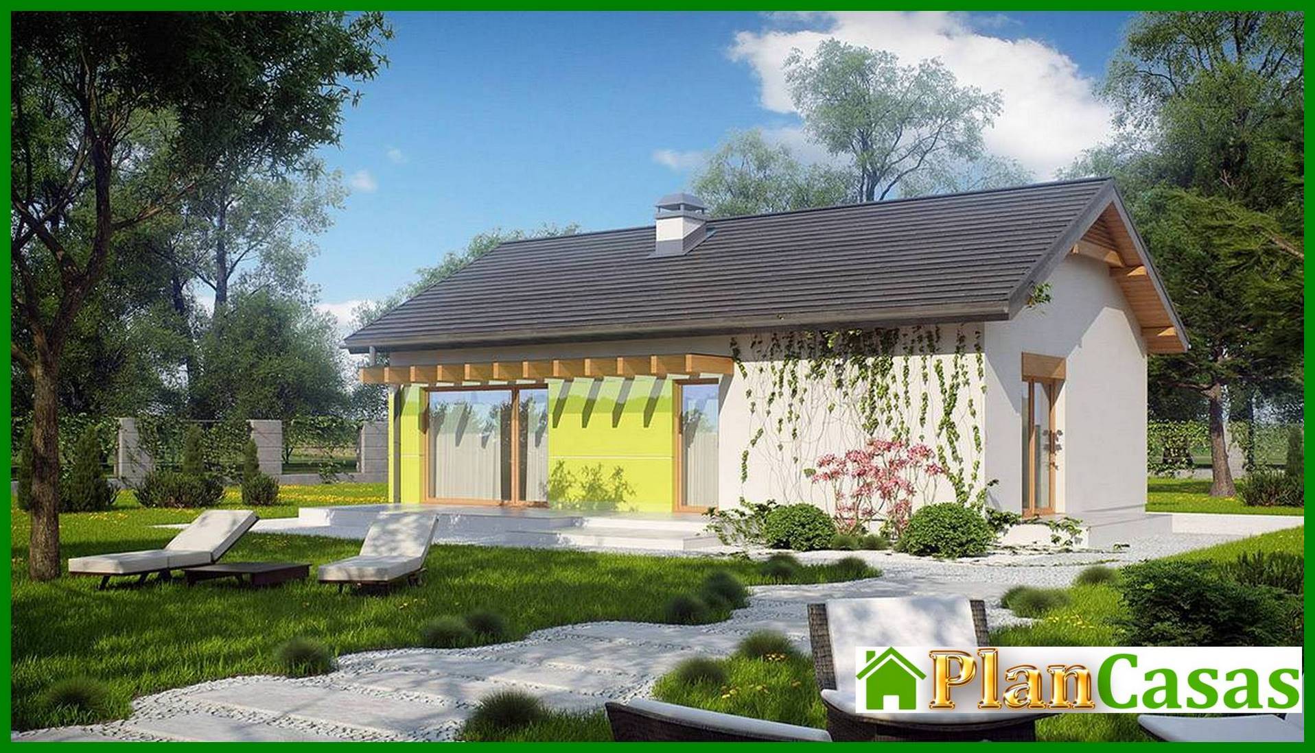 The project of a small summer cottage private one-story classic house house plan