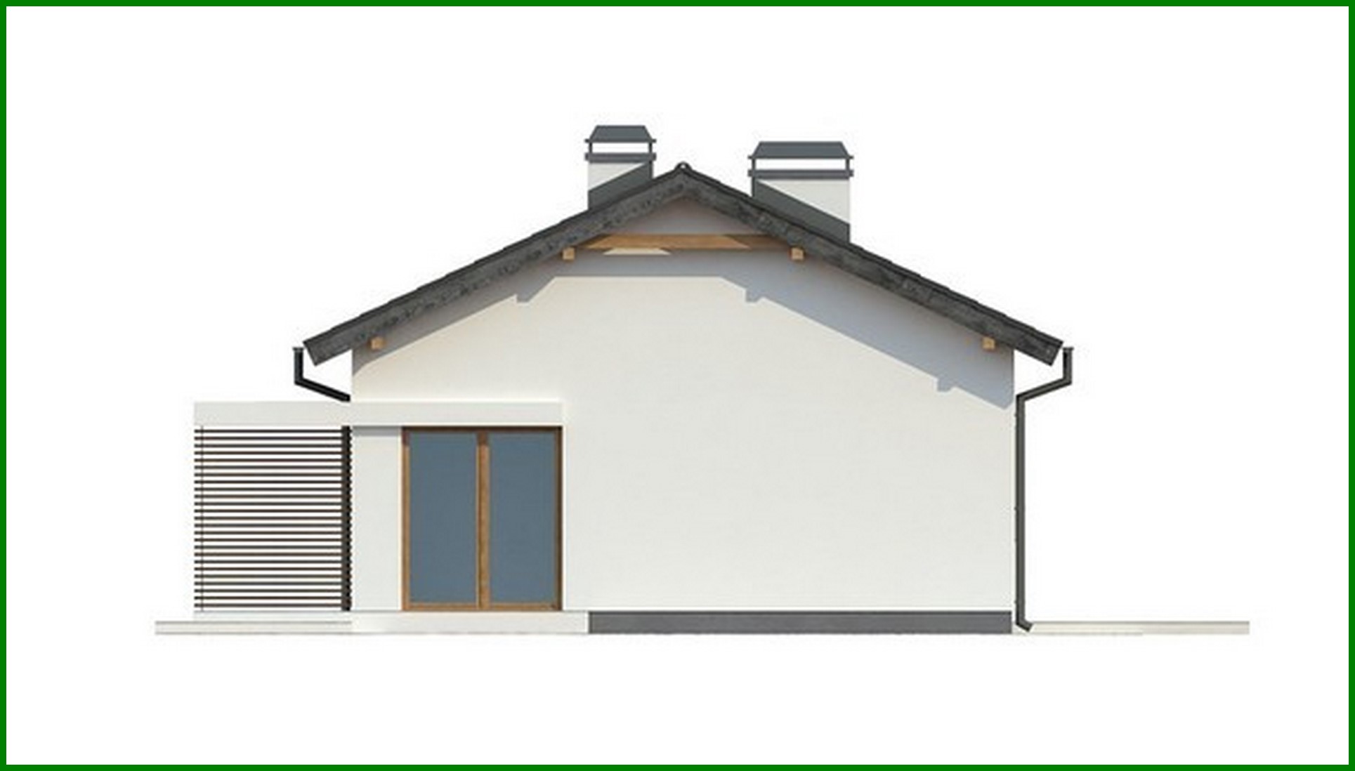 Visualization gallery - The project of a small one-story house with a convenient side entrance