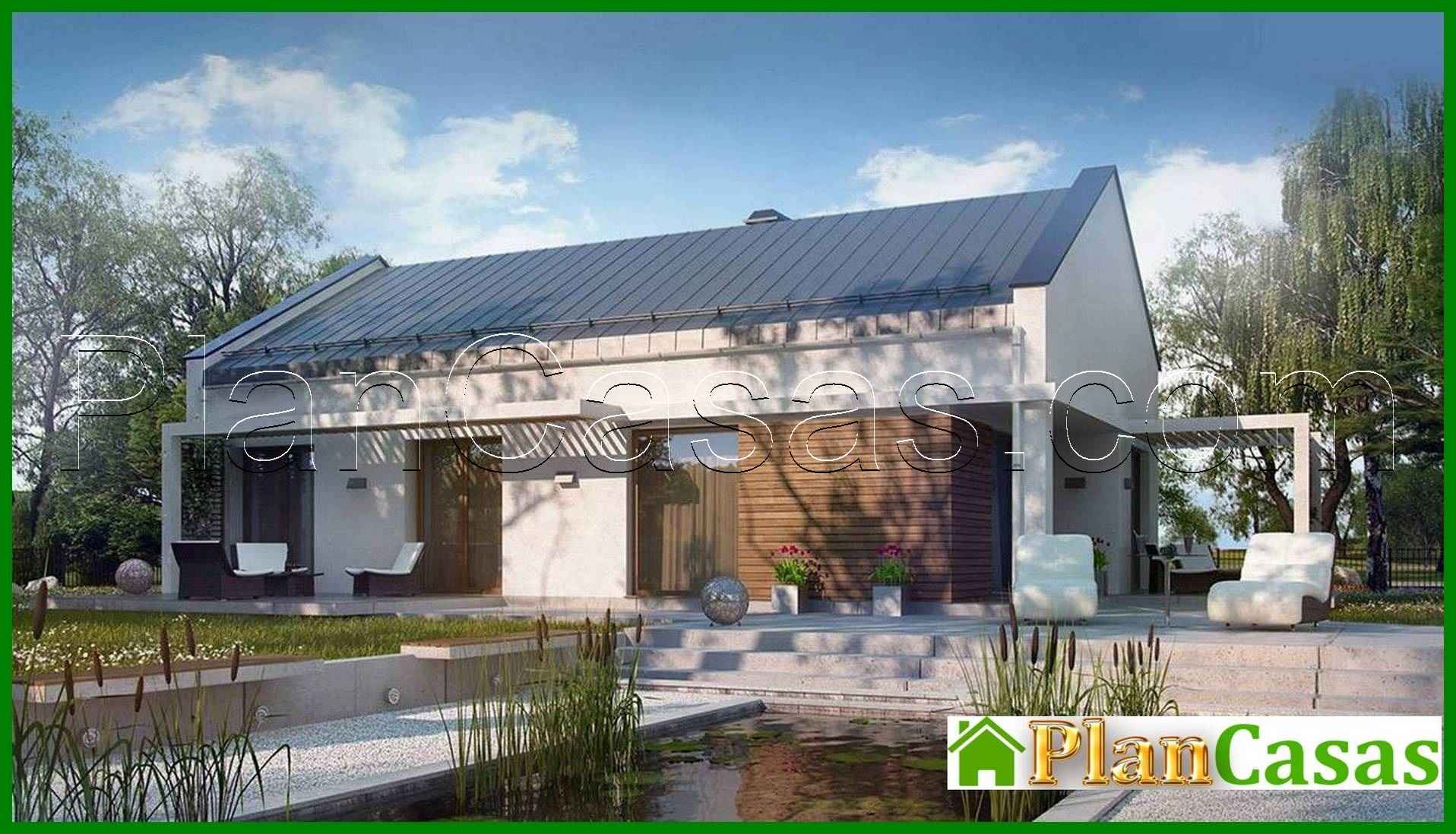 Project of a small modern one-story house house plan