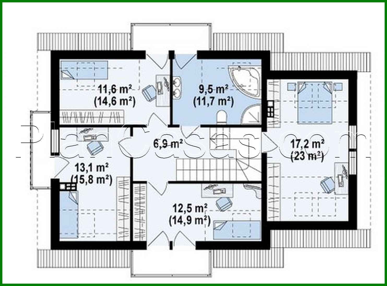 Visualization gallery - Design of a modern five-bedroom house with a garage