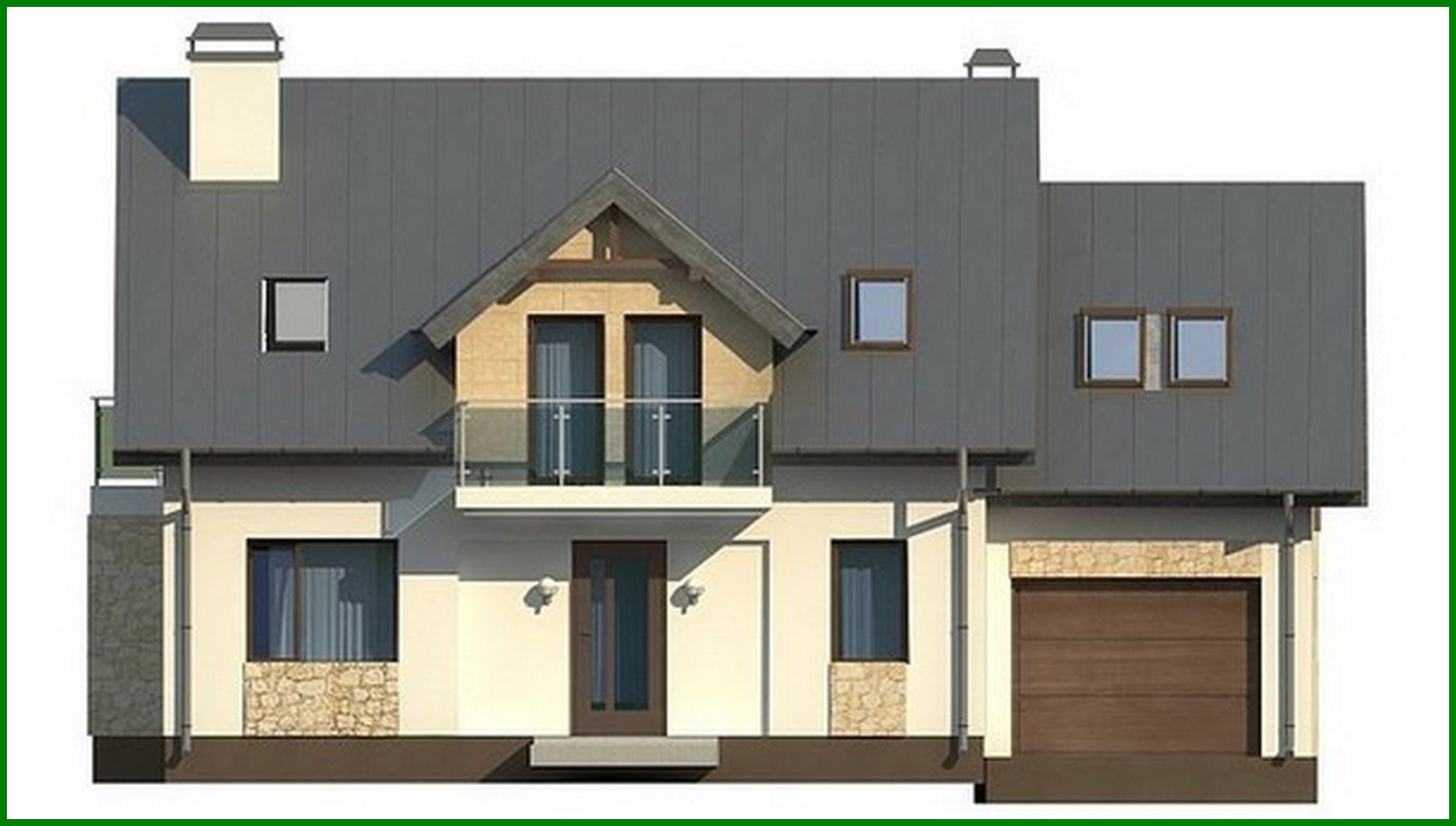 Visualization gallery - Design of a modern five-bedroom house with a garage