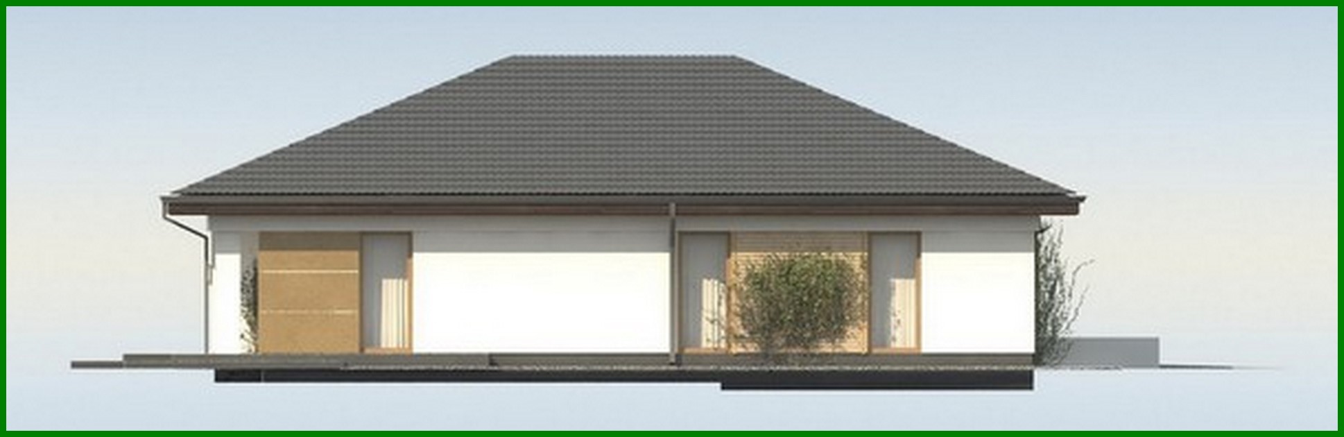 Visualization gallery - The project of a one-story house with a garage for one car