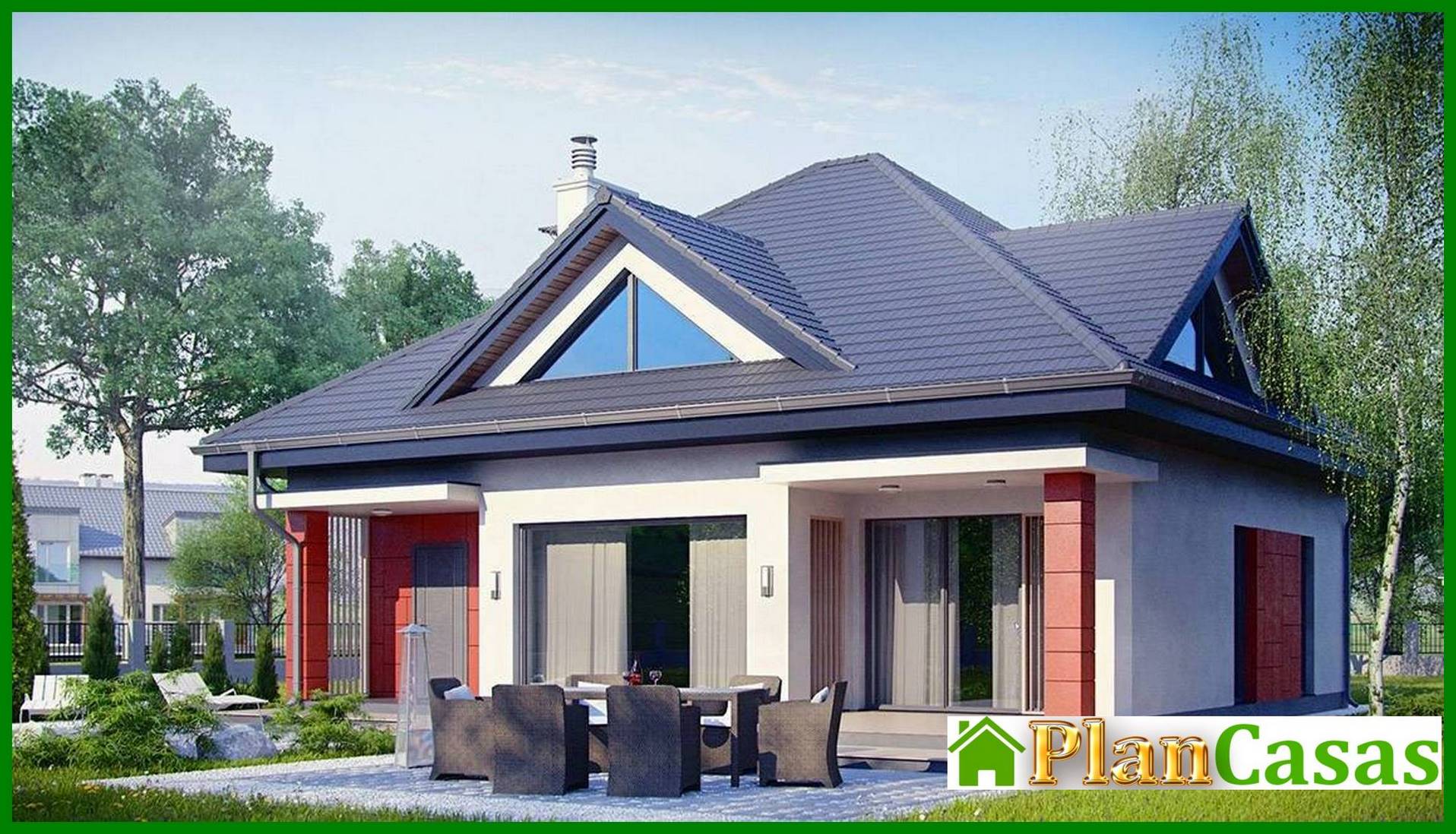 Visualization gallery - House project with integrated garage and glazed living room