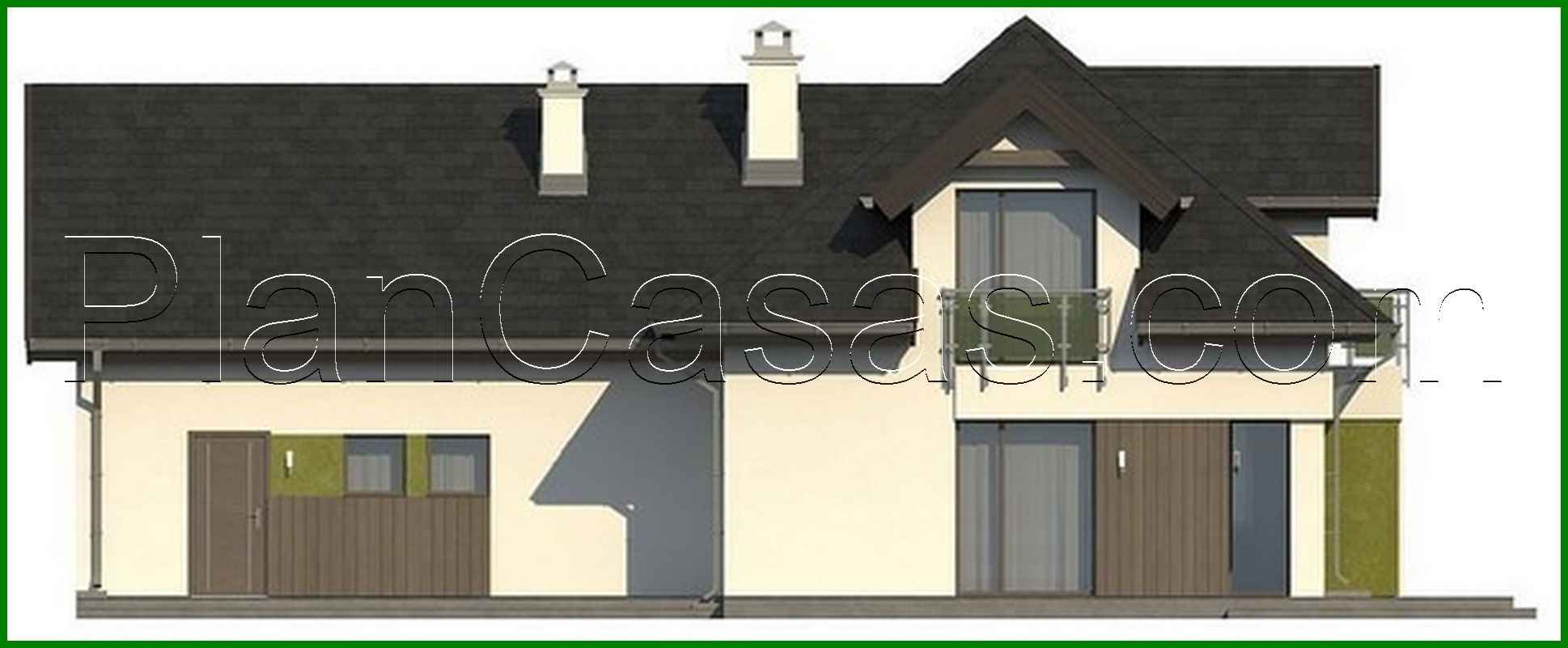 Visualization gallery - House project with interesting windows and a garage for two cars