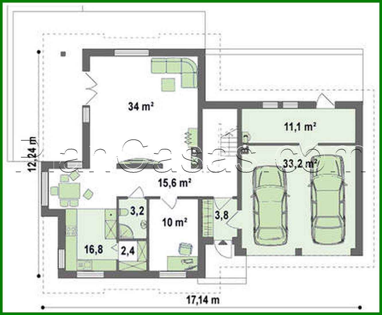 Visualization gallery - House project with interesting windows and a garage for two cars