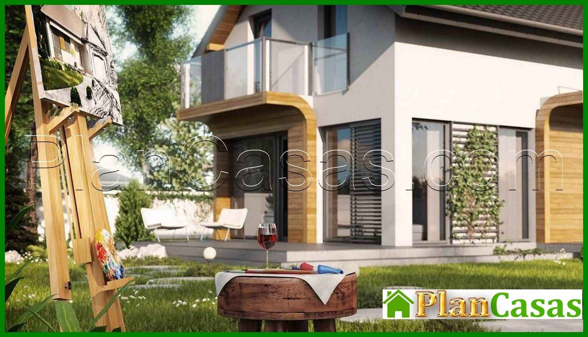 Visualization gallery - House project with an original facade for a large plot