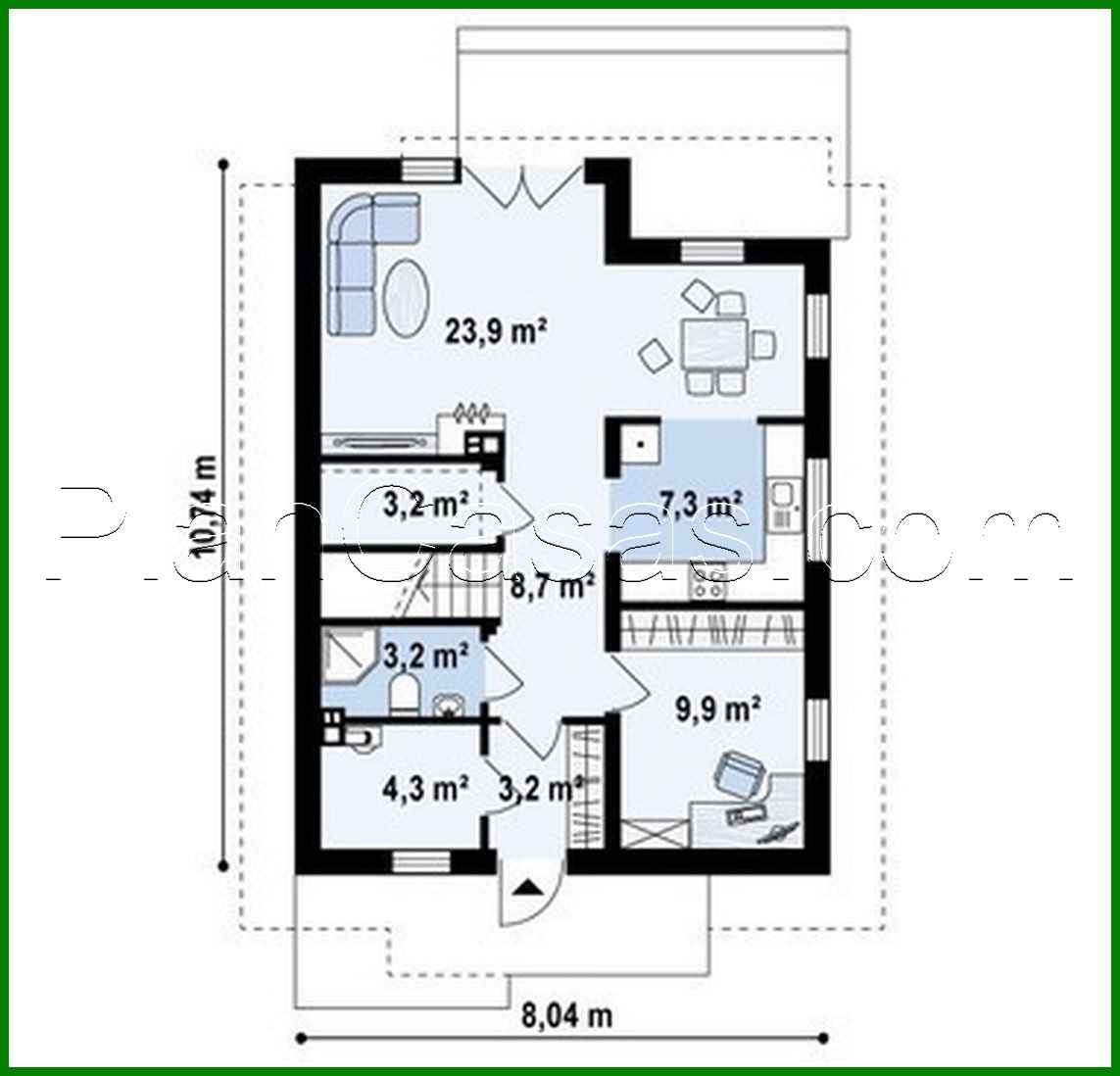 Visualization gallery - The project of a narrow house with an attic in a traditional style