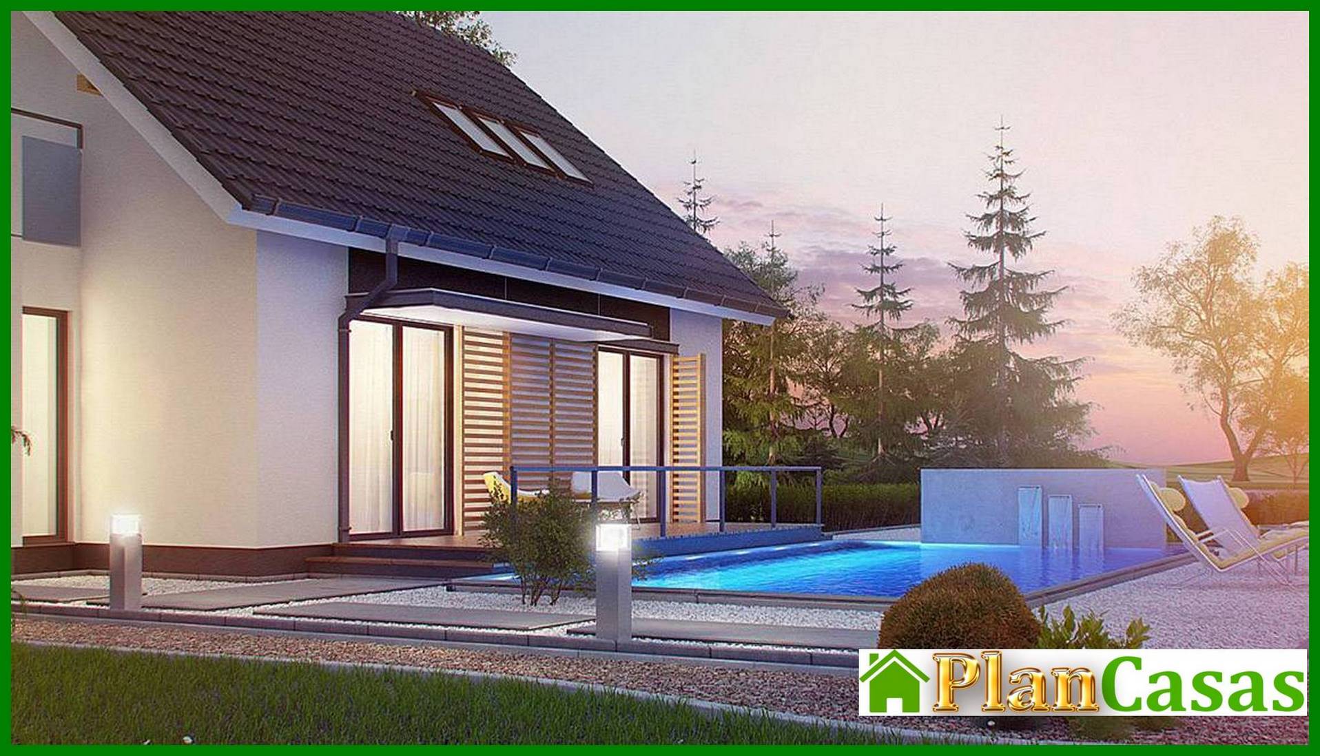 Visualization gallery - The project of a simple house with a gable roof