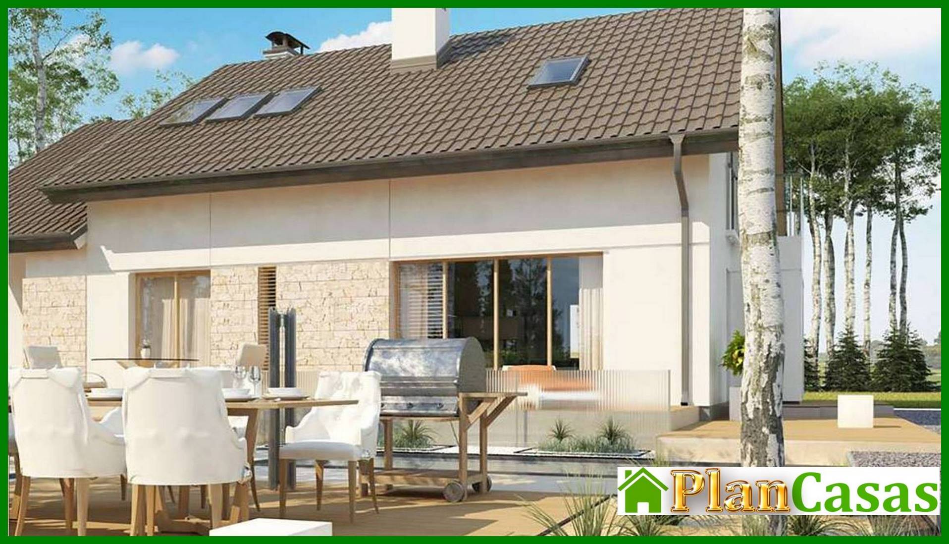 Visualization gallery - Project of a house with a gable roof and a garage