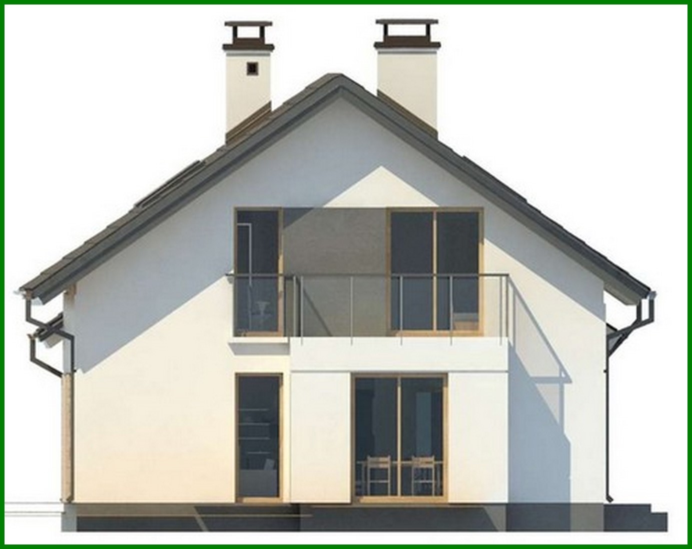 Visualization gallery - Project of a house with a gable roof and a garage