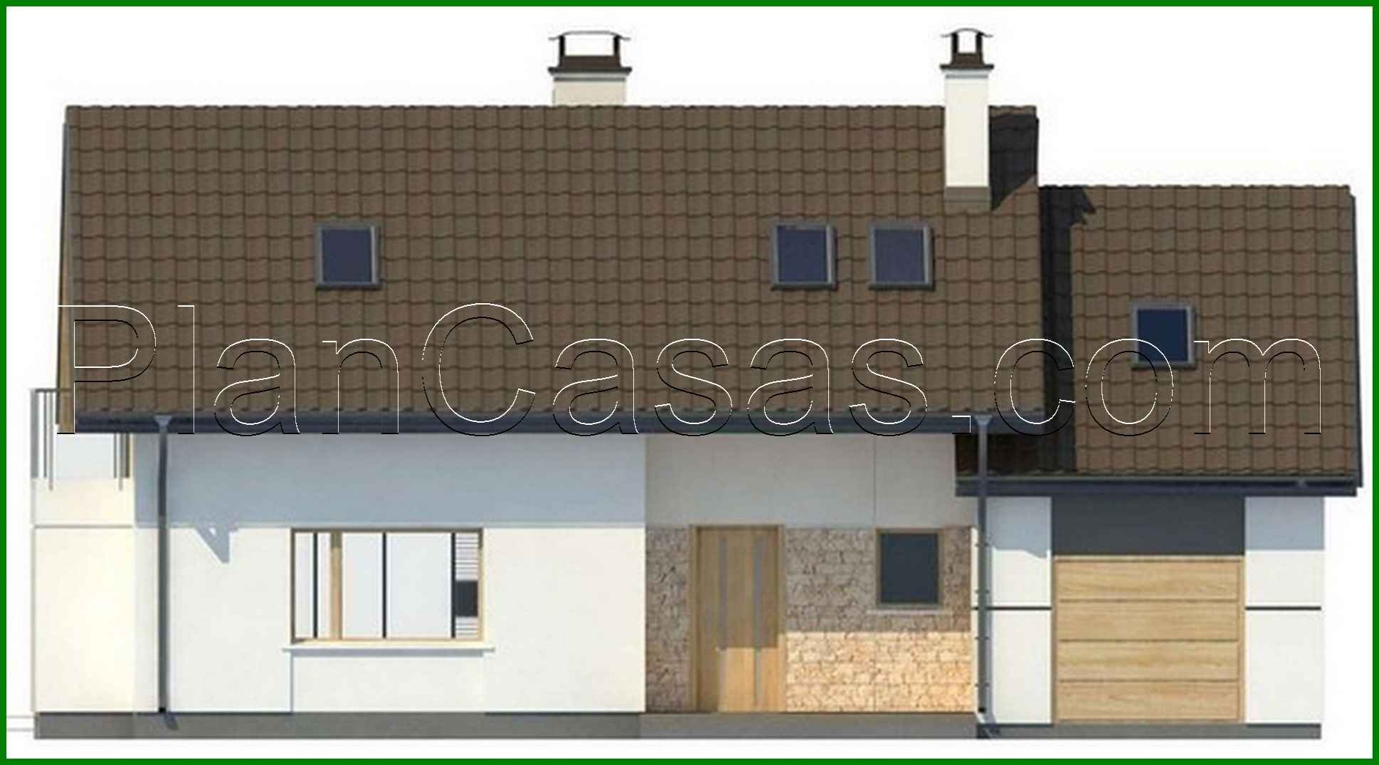 Visualization gallery - Project of a house with a gable roof and a garage