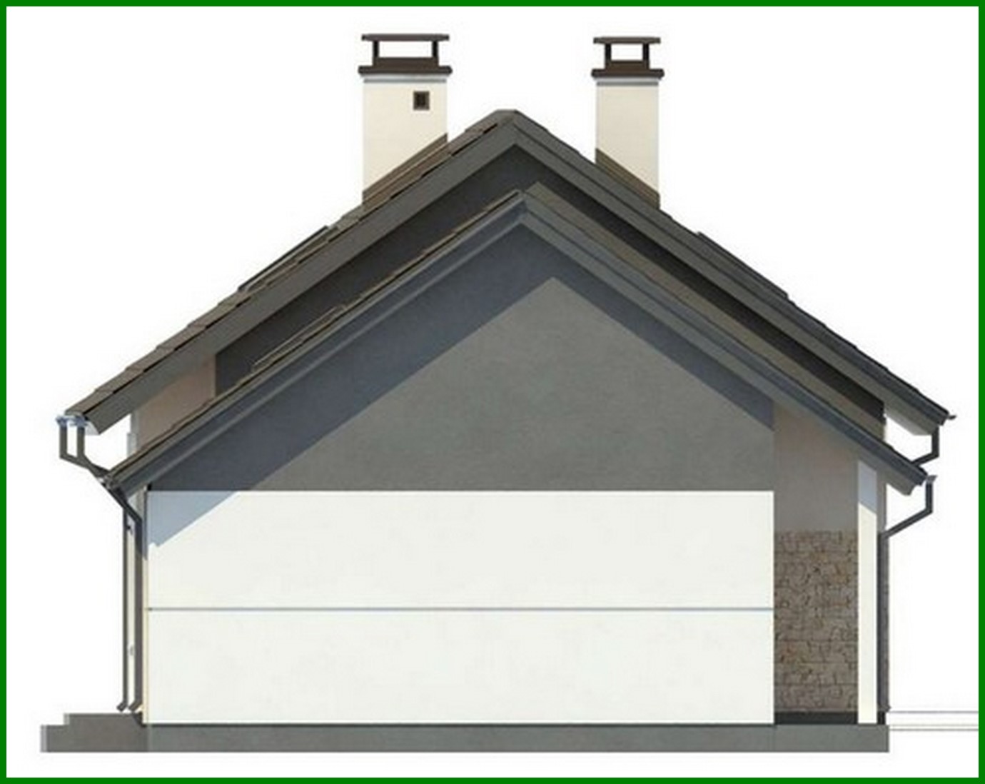 Visualization gallery - Project of a house with a gable roof and a garage