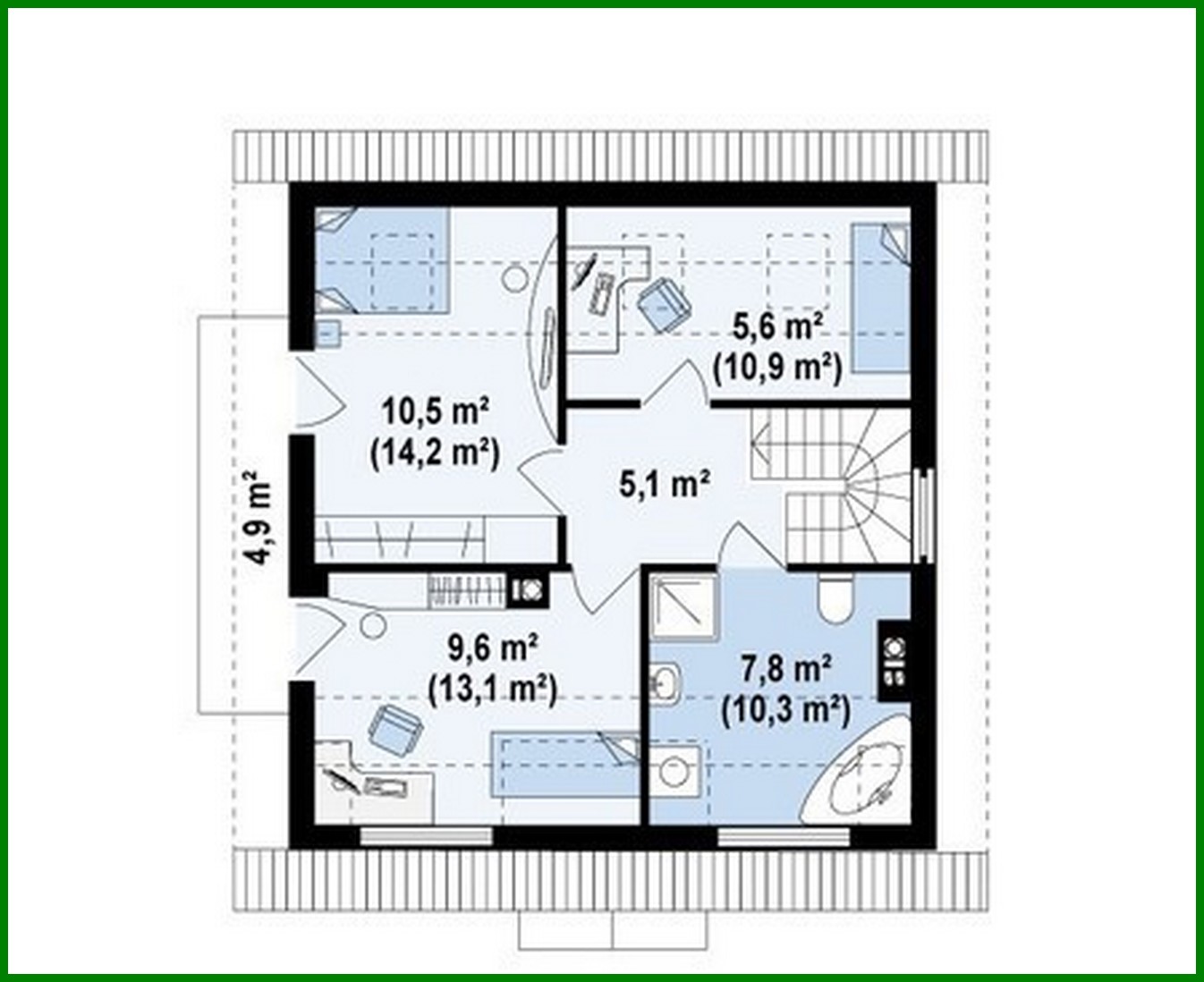 Visualization gallery - The project of a neat classic-style house with a gable roof