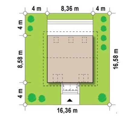 Visualization gallery - The project of a neat classic-style house with a gable roof