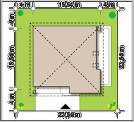 Visualization gallery - Project of a house with a sloping roof and an open attic