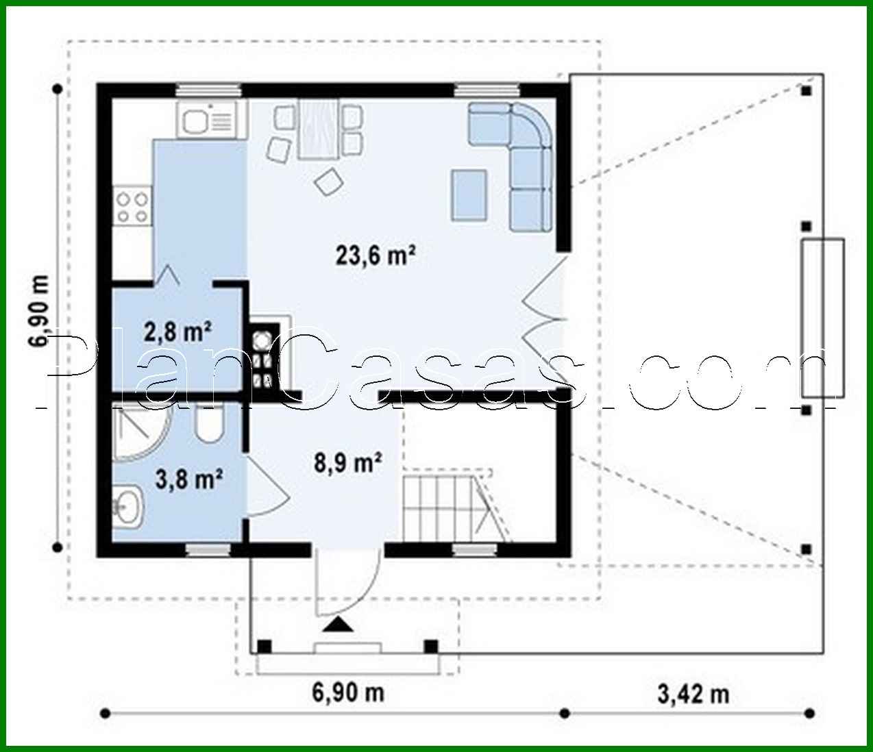 Visualization gallery - Small house project with attic and side terrace