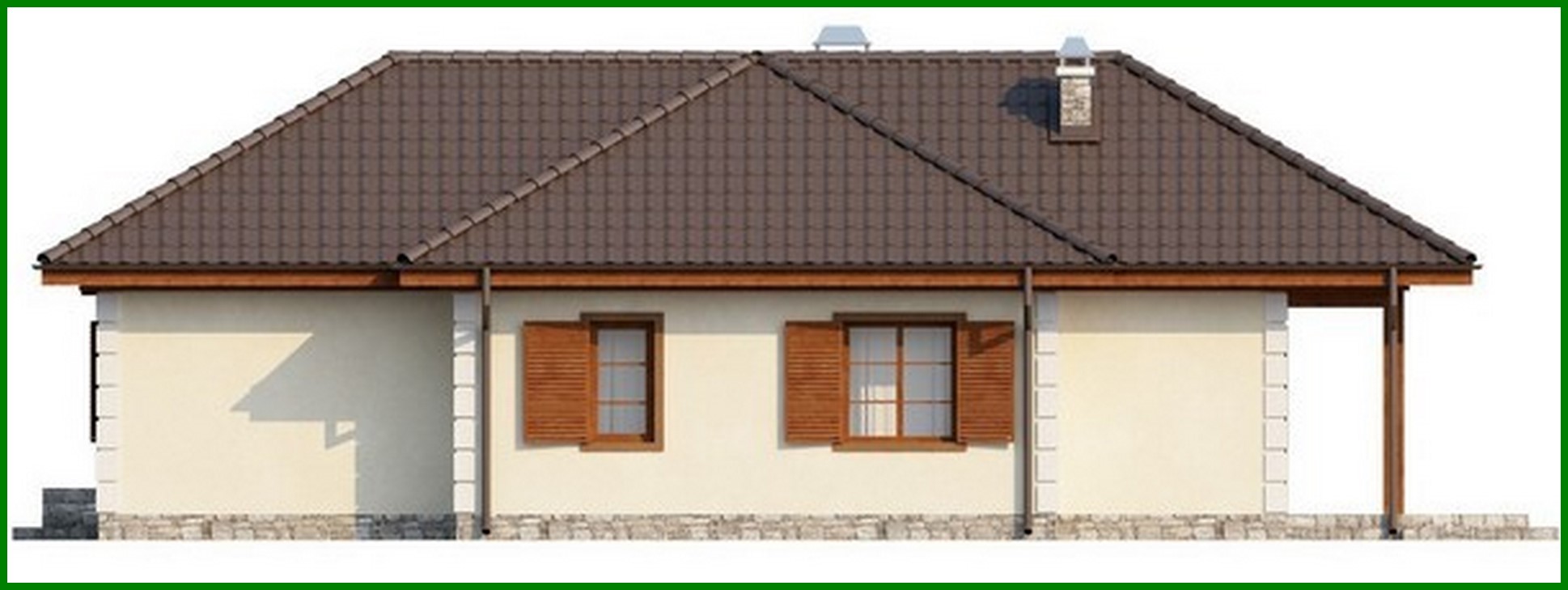 Visualization gallery - The project of a one-story house with a room for the attic