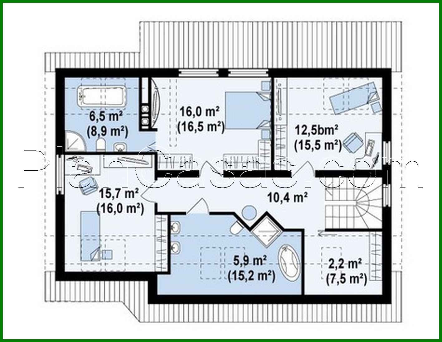 Visualization gallery - House project with an attic and an additional bedroom on the ground floor