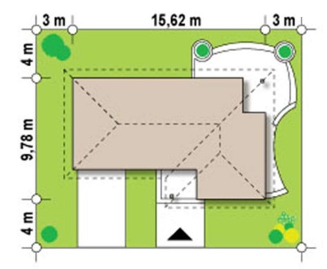 Visualization gallery - Project of a stylish one-story house with a garage