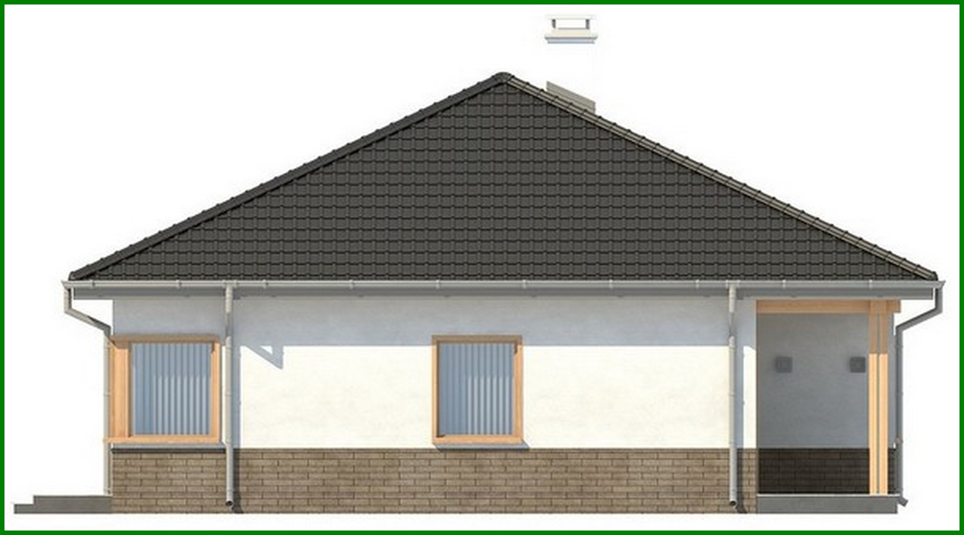 Visualization gallery - The project of a one-story summer classic house with a four-gable roof