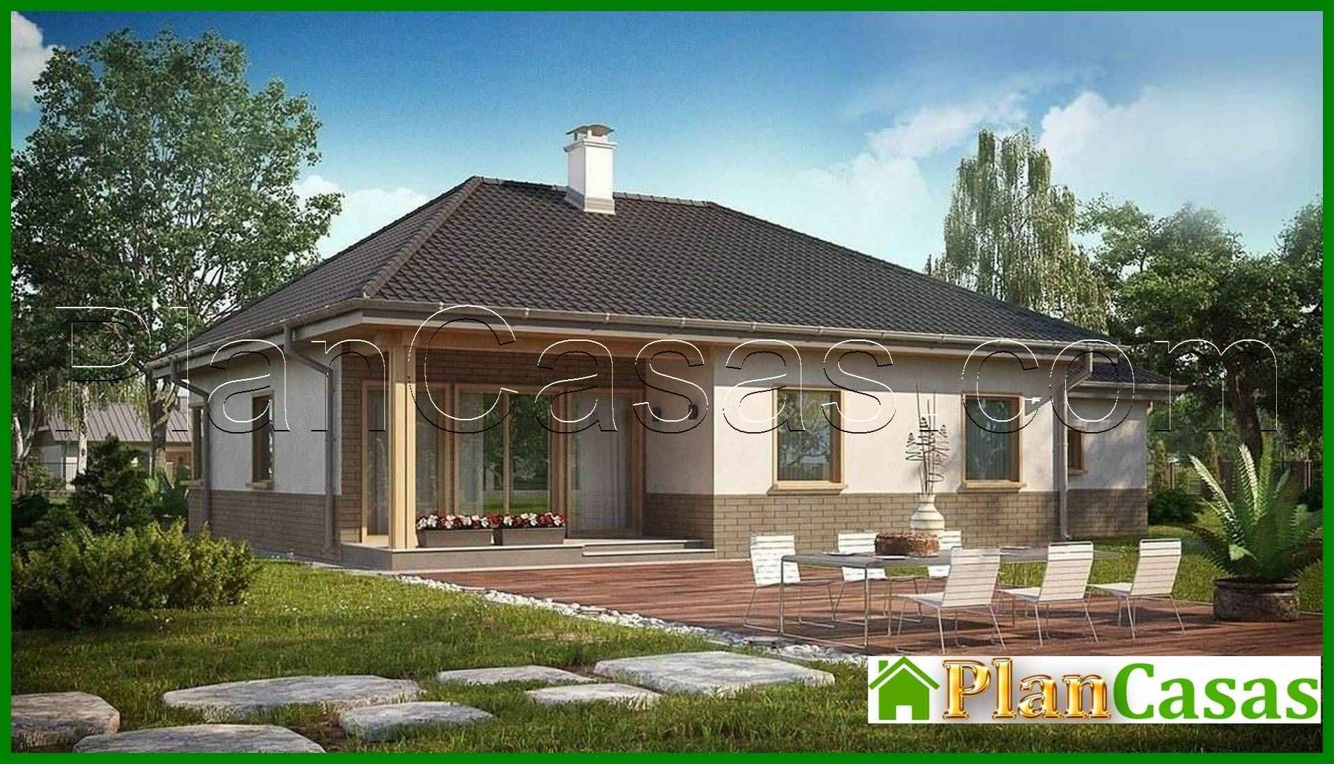 Visualization gallery - The project of a one-story summer classic house with a four-gable roof