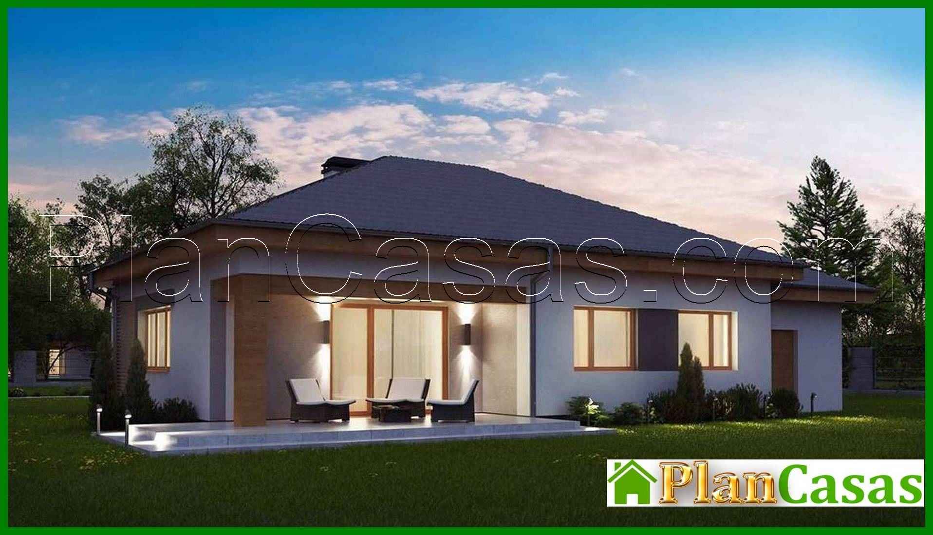 Visualization gallery - One-storey cottage project with a garage