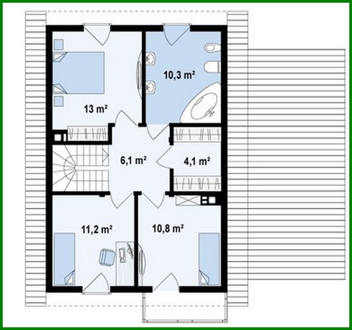 Visualization gallery - Project of a 2-storey classic spacious house with an attic and a garage