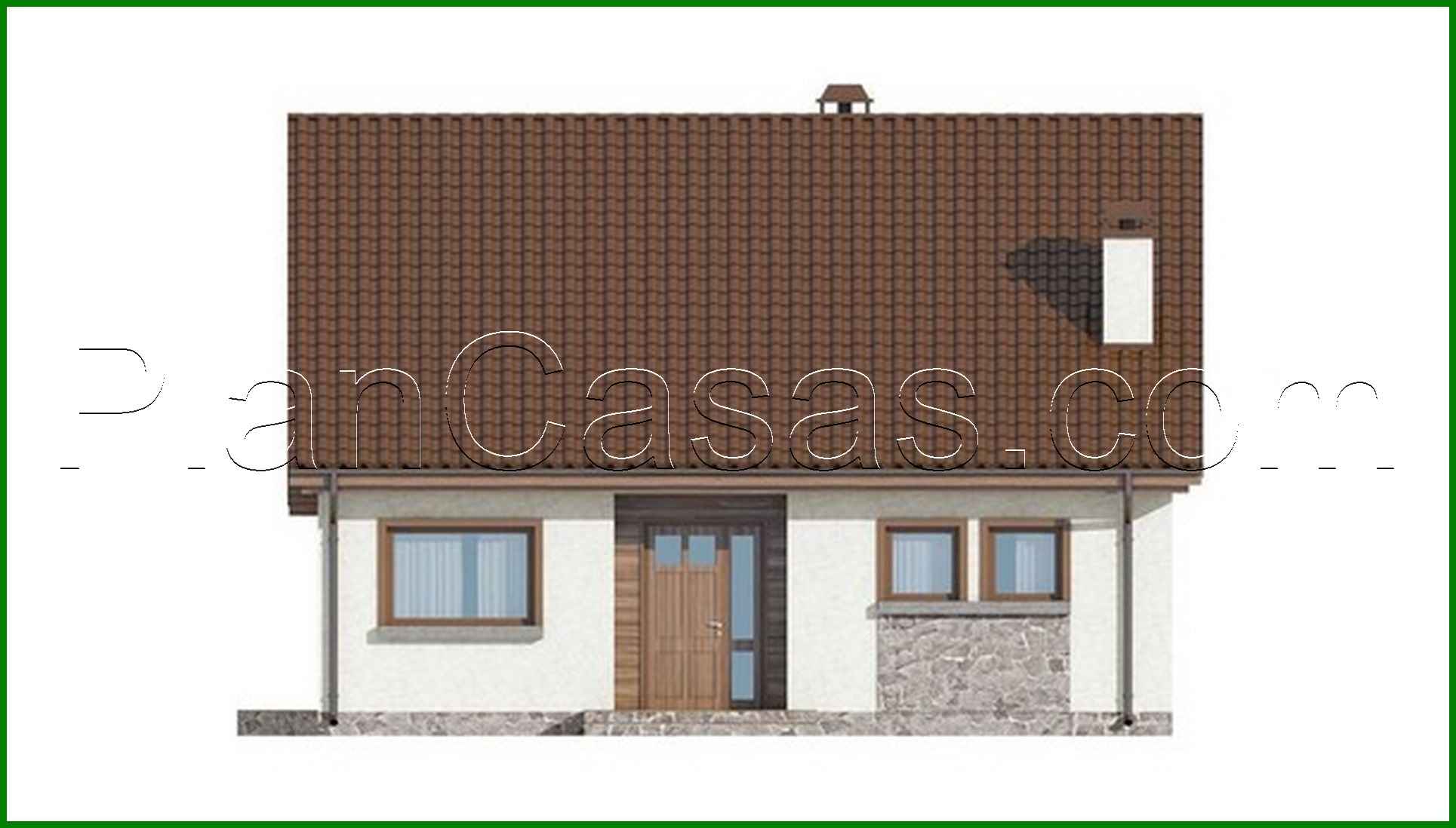 Visualization gallery - The project of a small cozy country house with a gable roof