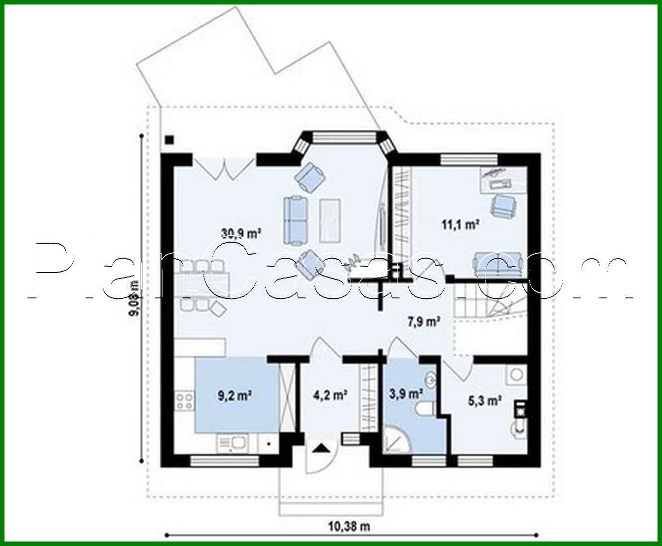 Visualization gallery - The project of a small cozy country house with a gable roof