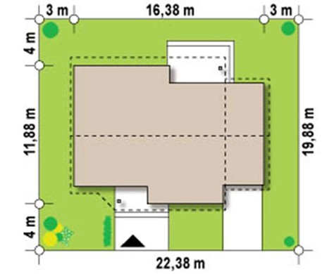 Visualization gallery - The project of a one-story classic house with a garage