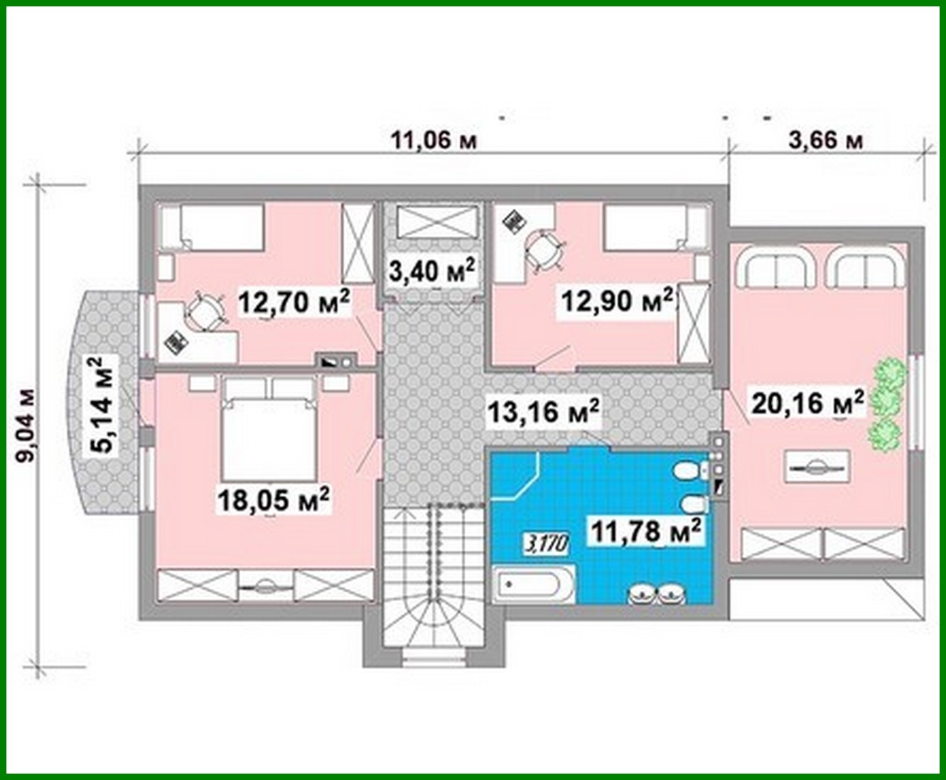Visualization gallery - Two-storey house with two terraces