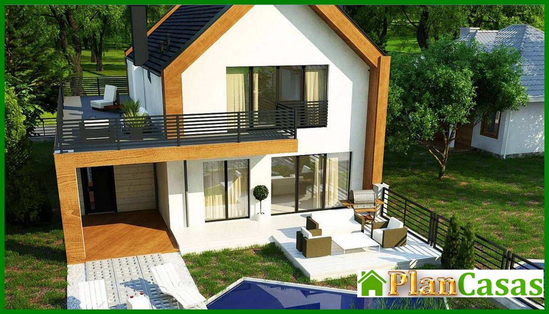The project of a spacious cottage with an area of ​​173 square meters. m with two kitchens house plan