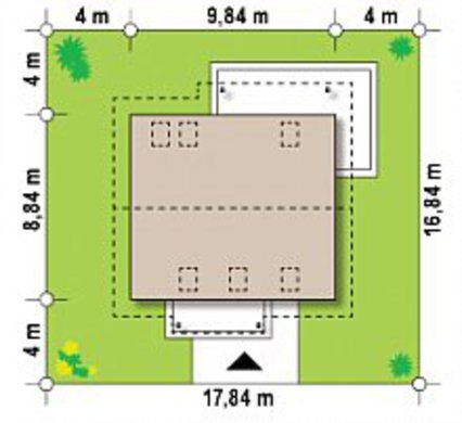 Visualization gallery - The project of a two-story house on 133 square meters m with french balconies