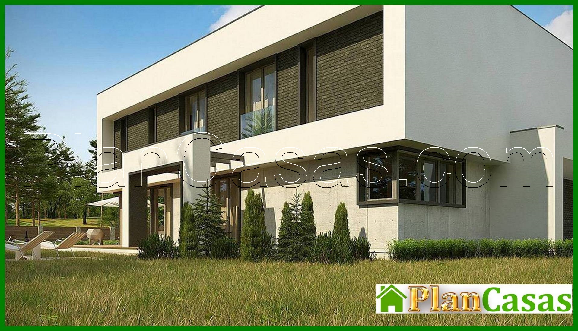 Visualization gallery - Plan of a modern mansion with an area of ​​283 square meters. m with an attached garage for two cars