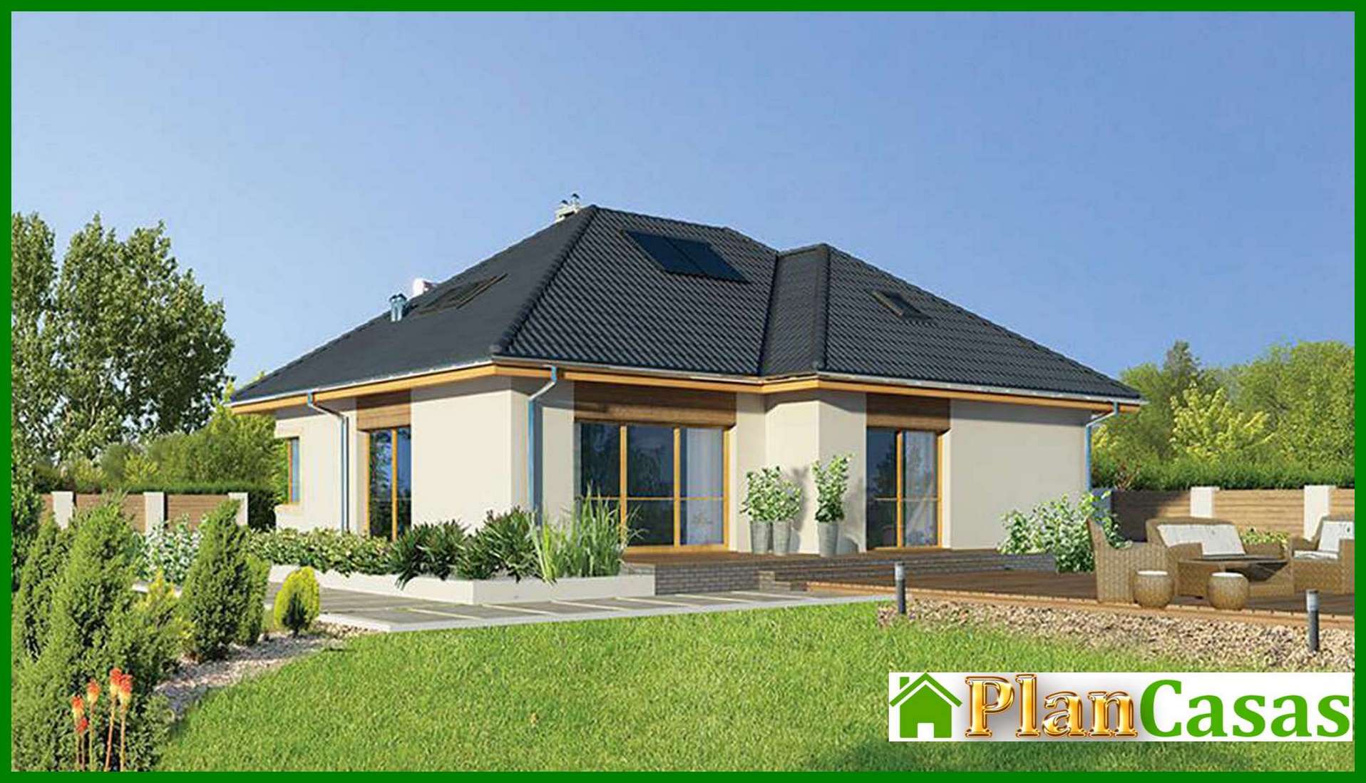 Visualization gallery - Stylish one-storey house with an attic